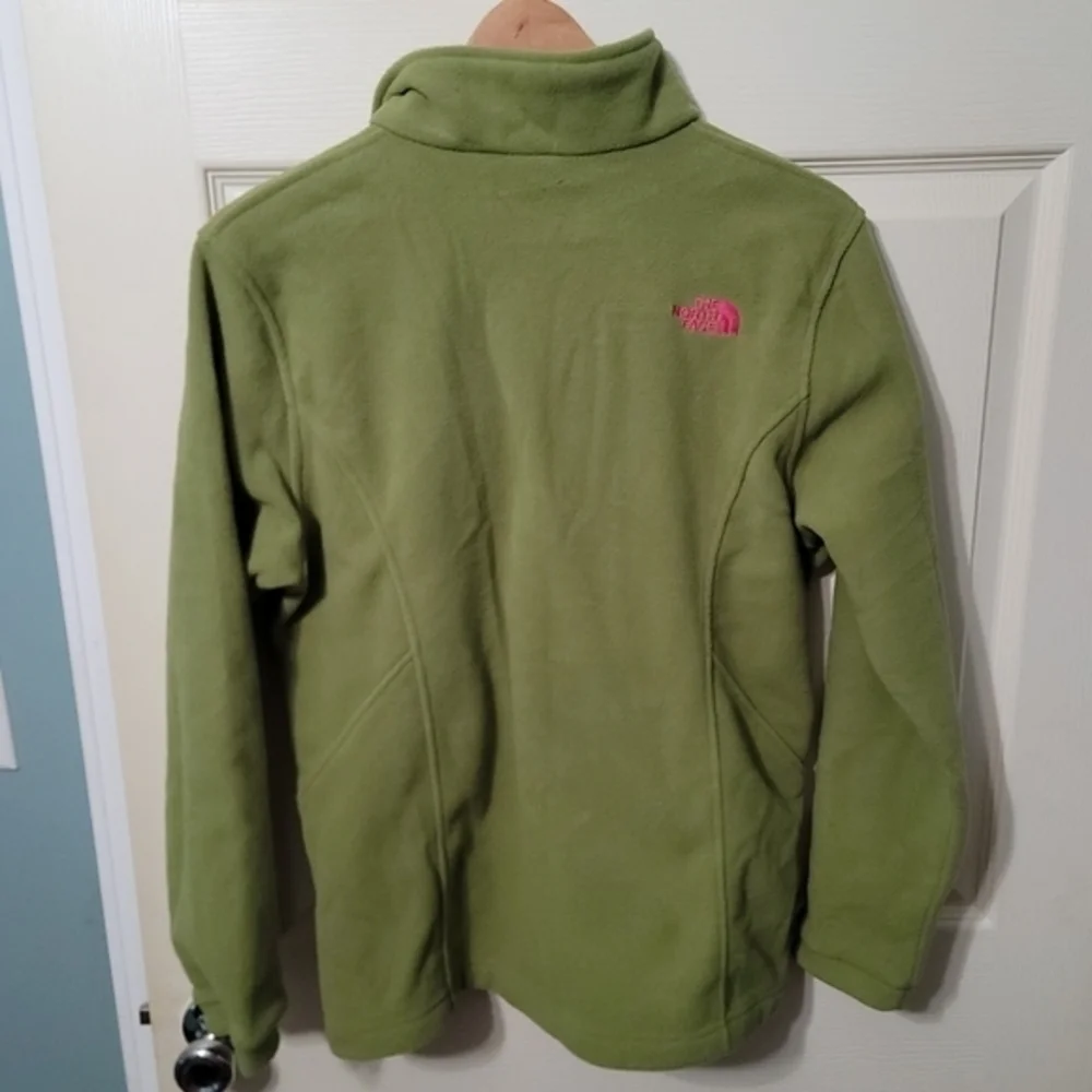 The North Face Green Fleece Full Zip Girl's‎ XL Excellent Condition